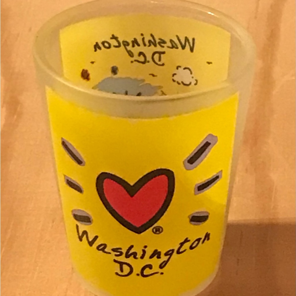Washington DC shot glass hearts sunshine